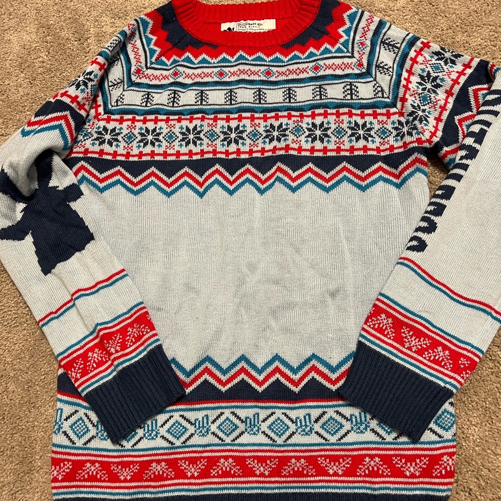 DUTCH Bros Women’s Christmas Sweater Windmill Logo size Medium